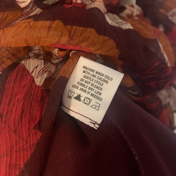 EUC MSK Ruffled Fall Floral Wedding Guest Dress Size XL - Picture 8 of 15